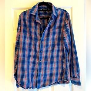 BANANA REPUBLIC Mens slim fit blue plaid button down shirt size medium